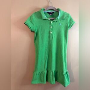Ralph Lauren Bright Green Polo Dress with Embroidered Pony